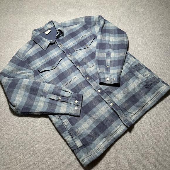 Columbia Other - Columbia Sportswear Flannel Shirt Mens Large L Fleece Lined Blue Plaid Warm
